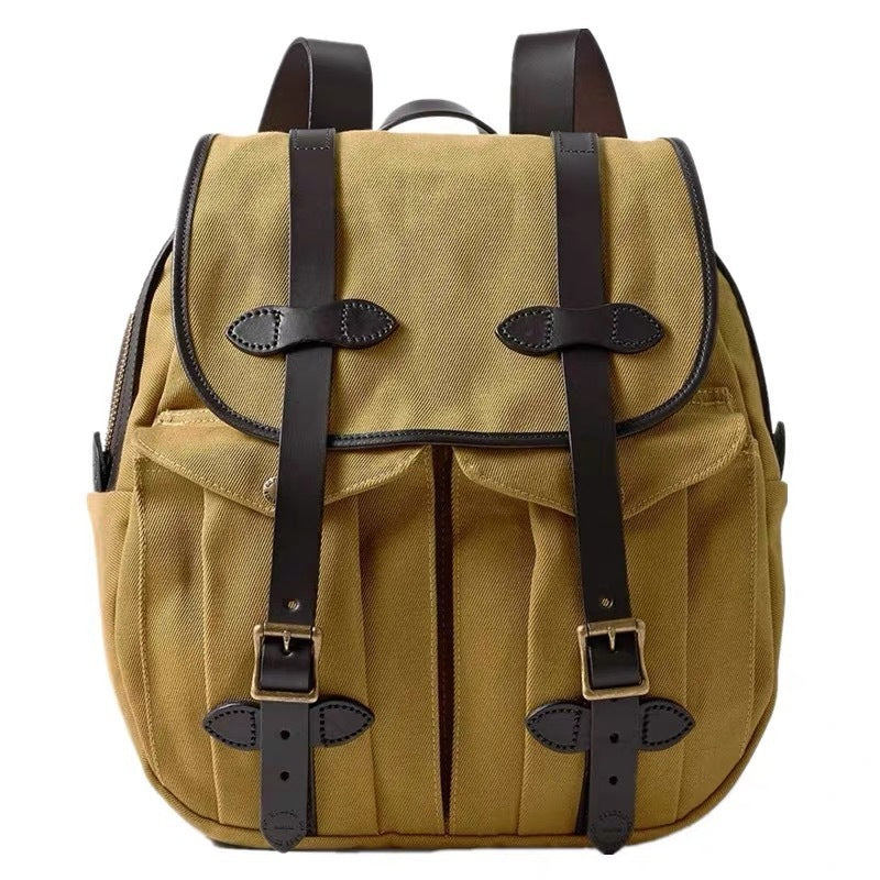 american retro heavy oil wax canvas backpack