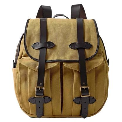 american retro heavy oil wax canvas backpack