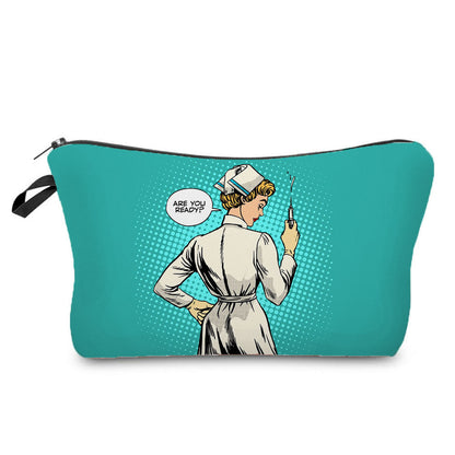 angel nurse printed makeup storage bag