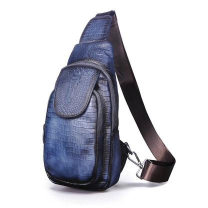 mens simple retro first layer cowhide messenger bag