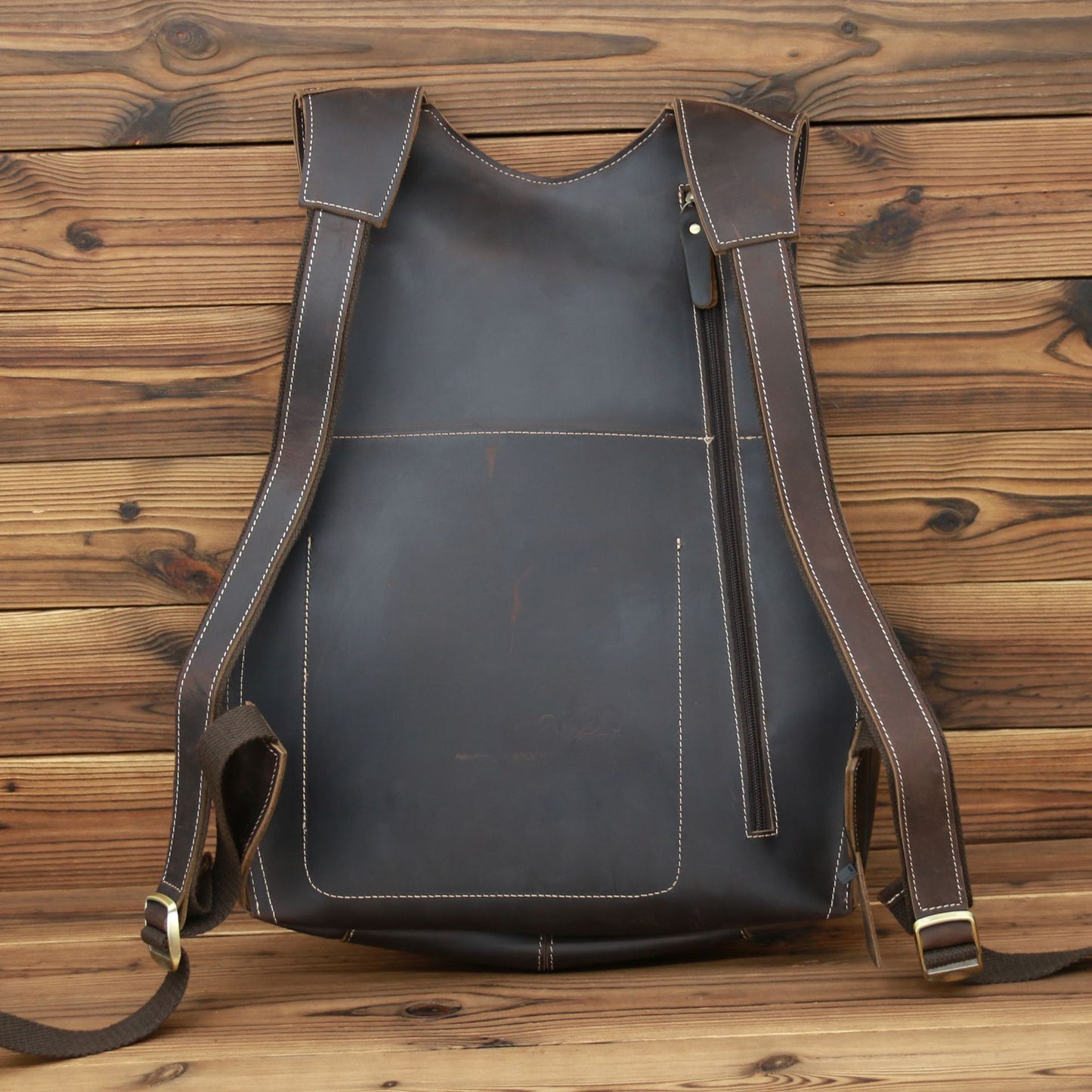 2108 mens backpack crazy horse leather backpack retro dark brown college style student backpack boys backpack