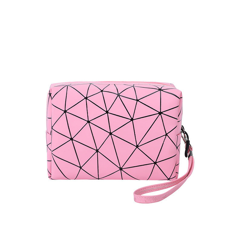 diamond triangle wash bag pu cosmetic bag