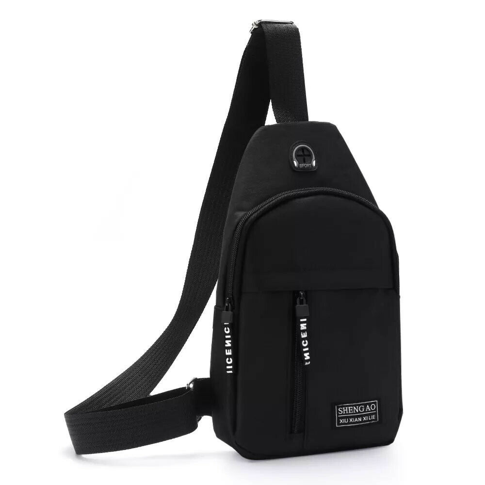 mens sling bag cross body handbag chest bag shoulder pack sports travel backpack black