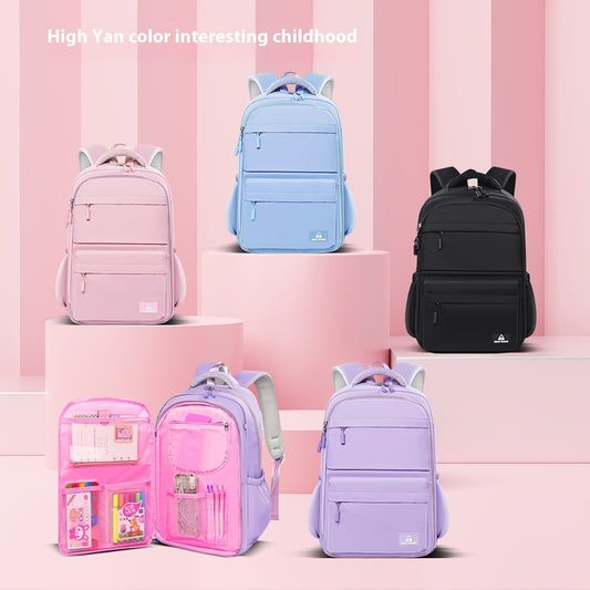 4 color primary school student portable burden alleviation backpack schoolbag