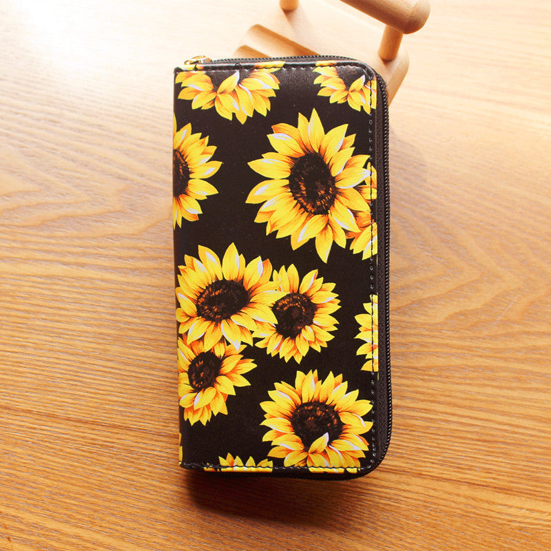 womens wallet sunflower print