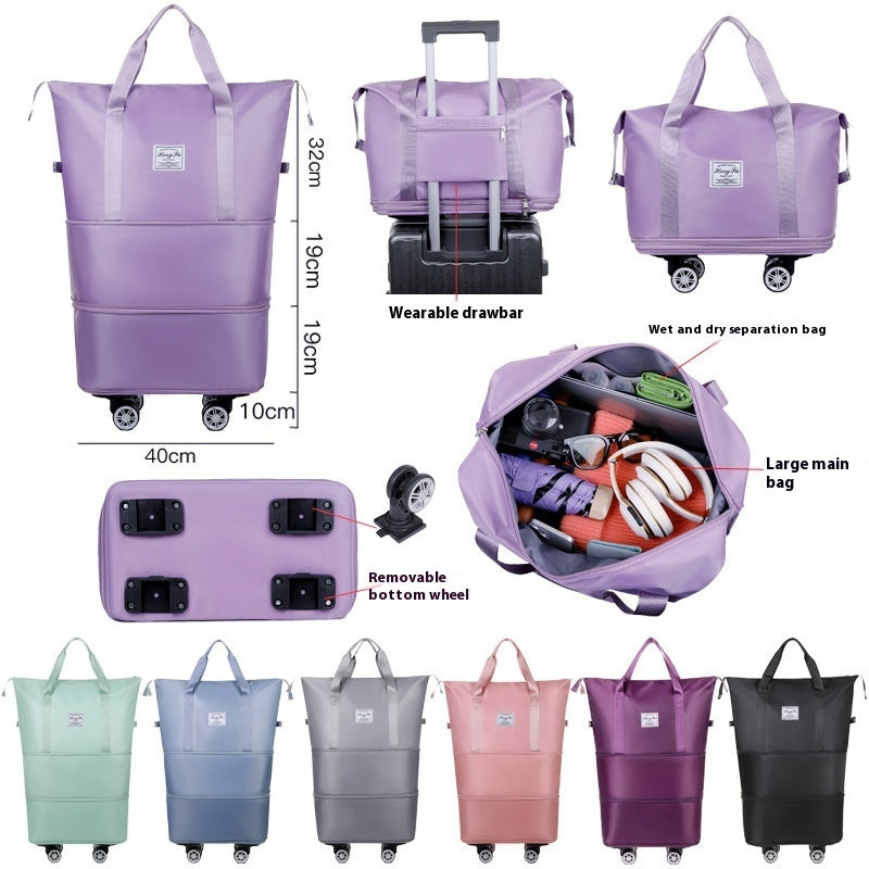 universal wheel expandable luggage oversized capacity travel bag