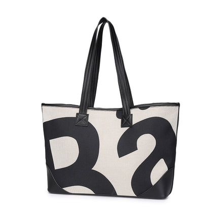 Letter Cotton Linen Canvas Tote Simple Large Capacity
