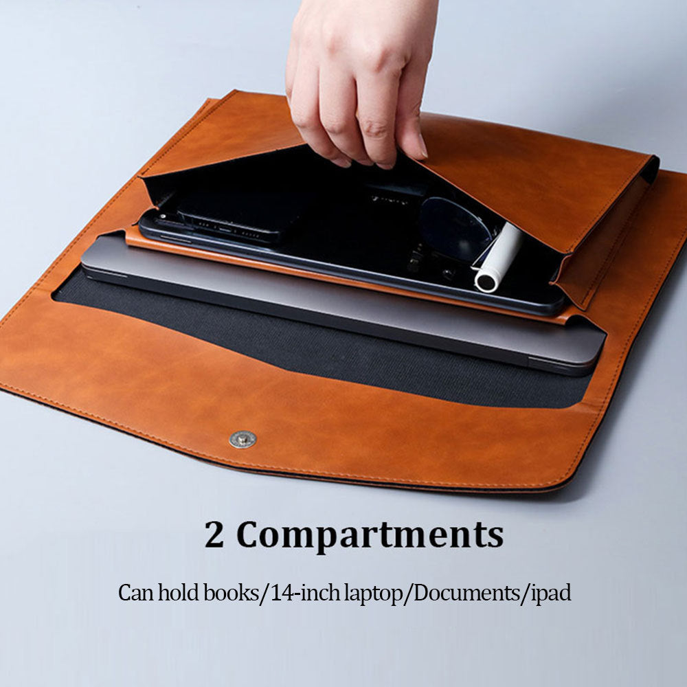 a4 file bag contains large capacity double layer leather protective sleeve