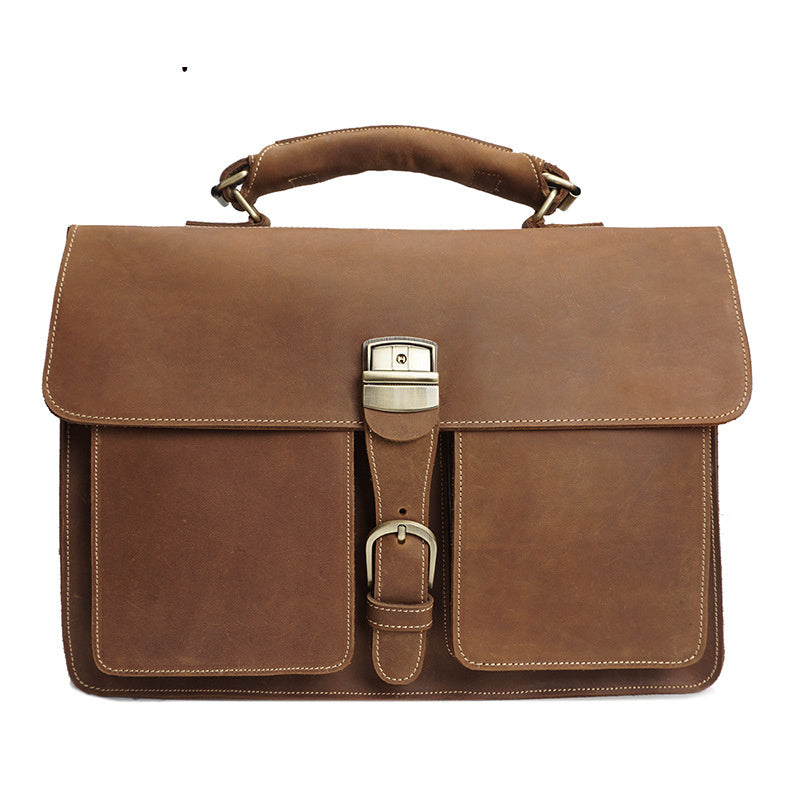 the first layer of cowhide one shoulder messenger leather bag