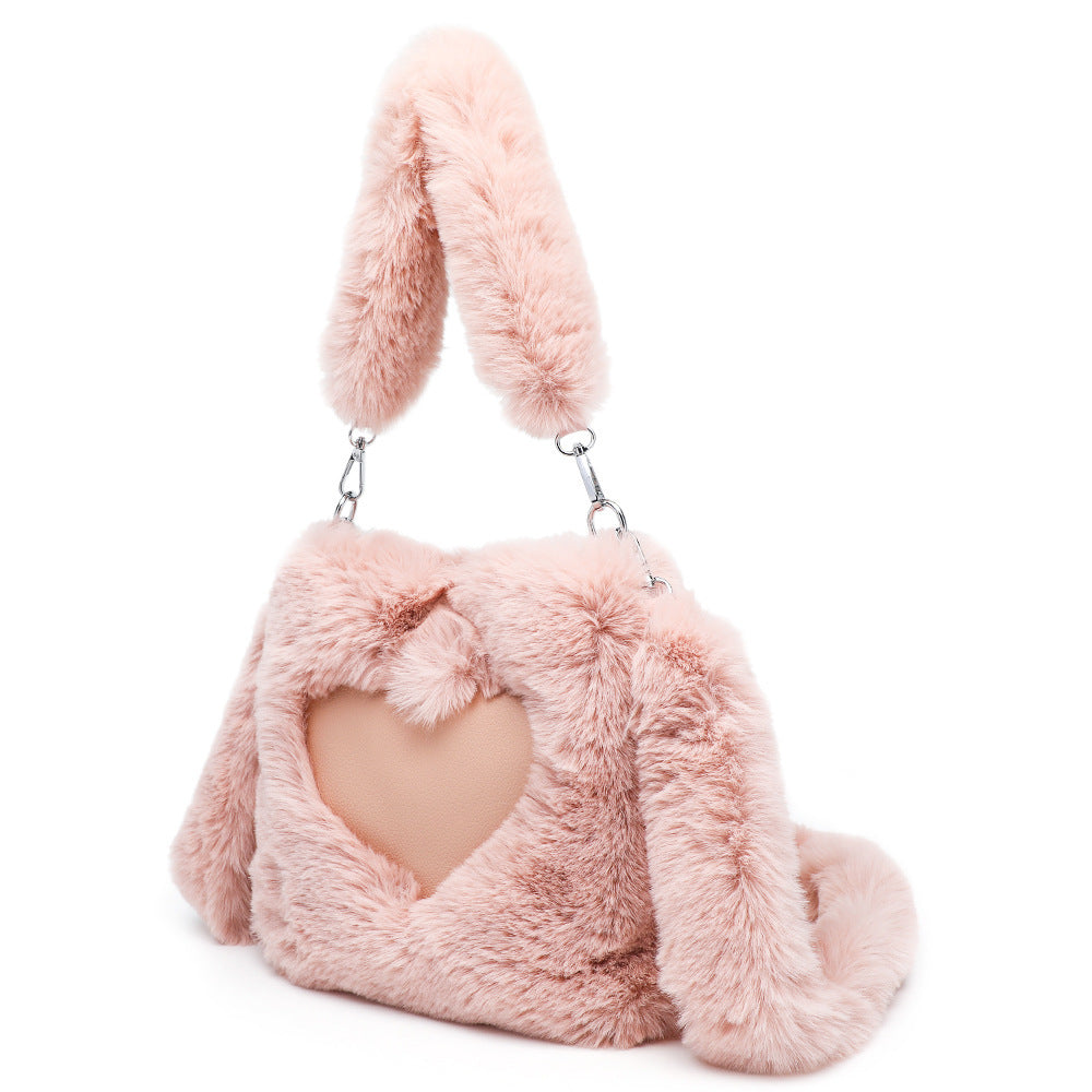 women fluffy shoulder bag top handle bag female autumn winter handbag plush tote girls fashion shopping bags handbags for women