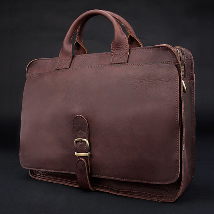 fashion genuine leather mens briefcase