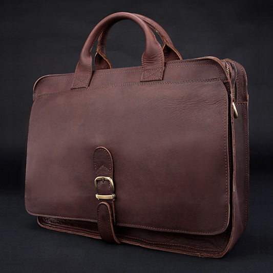 fashion genuine leather mens briefcase