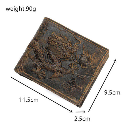 retro handmade wallet mens wallet short chinese limelight layer cowhide women