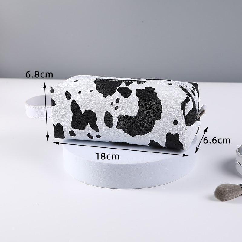 cow pattern waterproof handbag makeup bag cosmetic travel bag