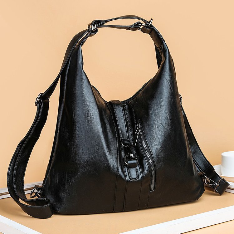 fashion casual washable soft leather shoulder bag