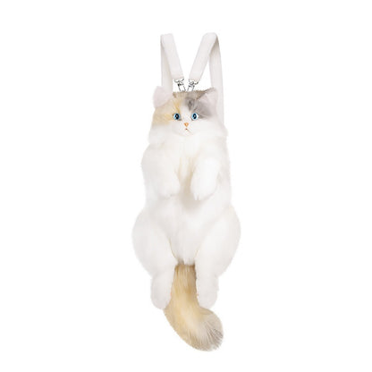 three flower cat plush toy simulation backpack
