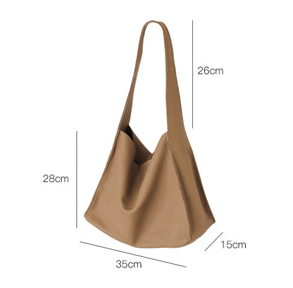 genuine leather womens bag capacity bucket bag retro soft leather