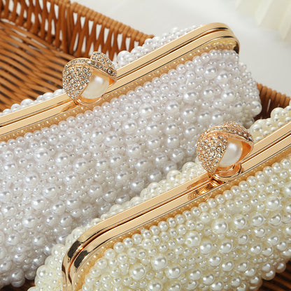 womens fashion pearl pearl embroidery dinner bag