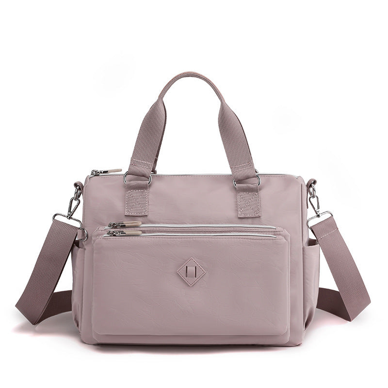 fashion trendy one shoulder bag multi layer waterproof nylon women