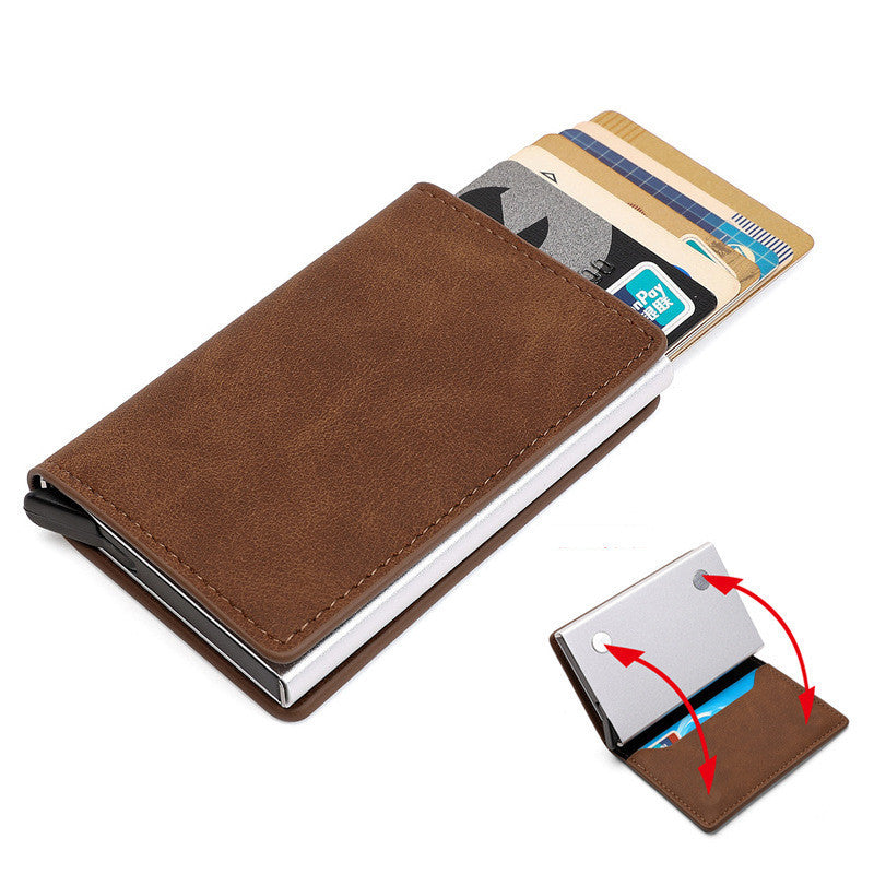 anti theft swipe mens card holder multi card slot credit card box