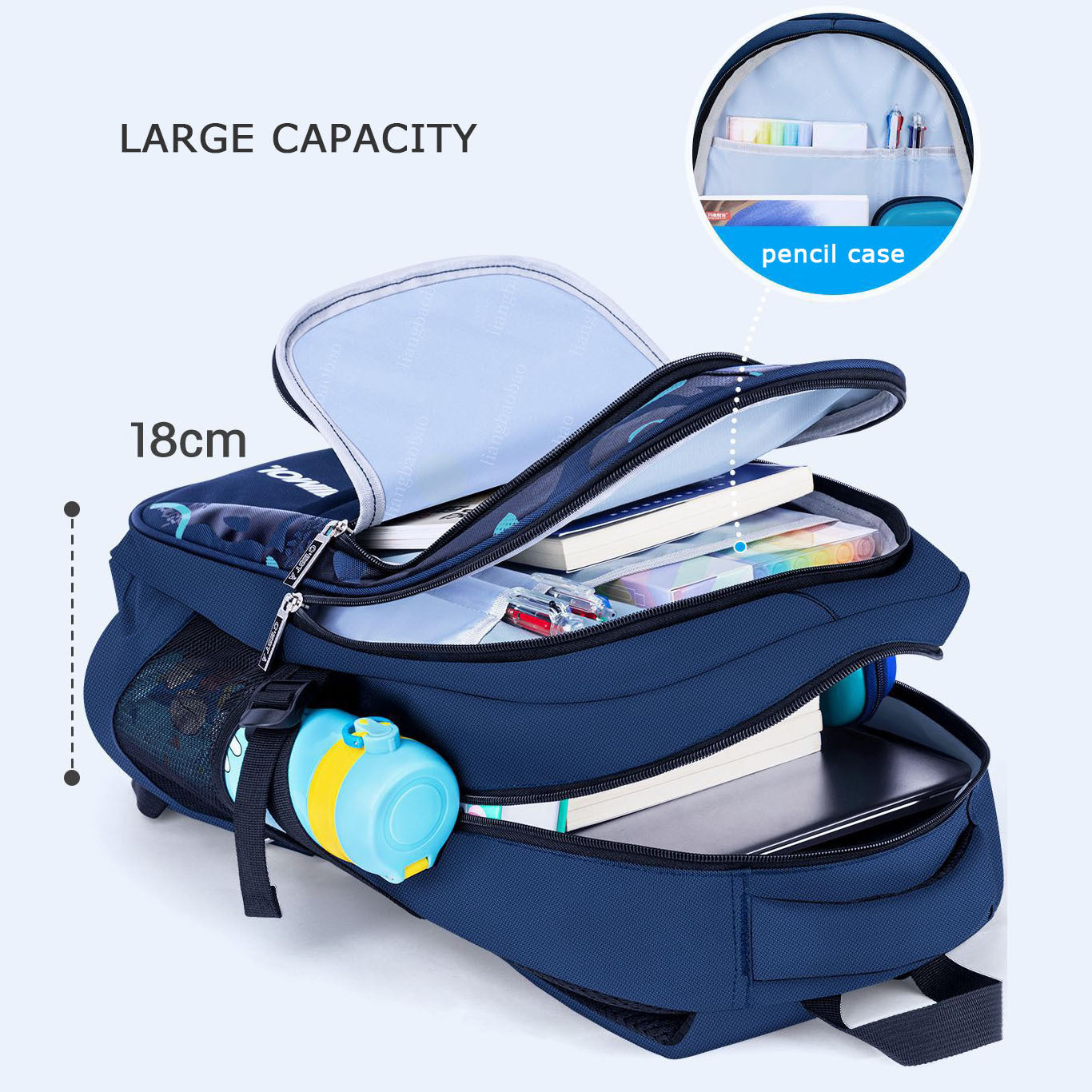 lightweight multi compartment childrens school bag casual student backpack