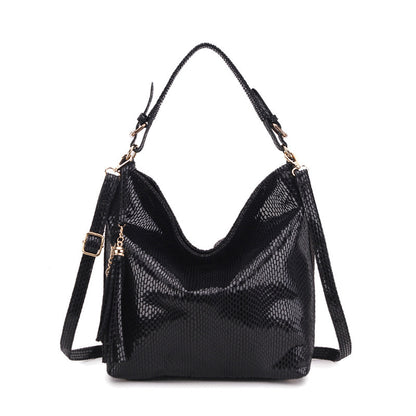 snake pattern ladies fringed crescent bag shoulder messenger bag