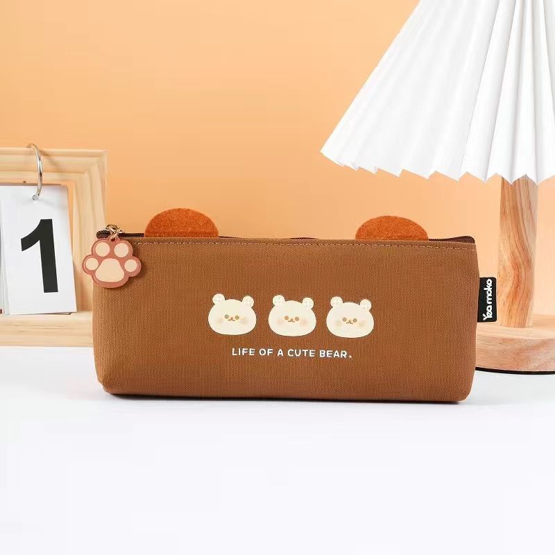 student stationery canvas zipper storage pen bag