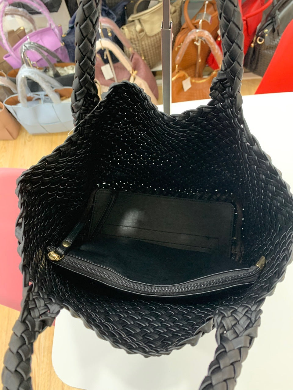 underarm tote mother straw bag