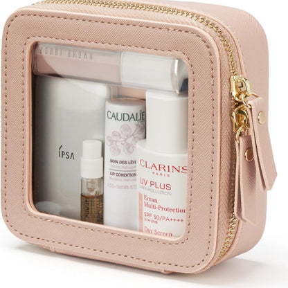 transparent pu cosmetic bag small cosmetics storage bag