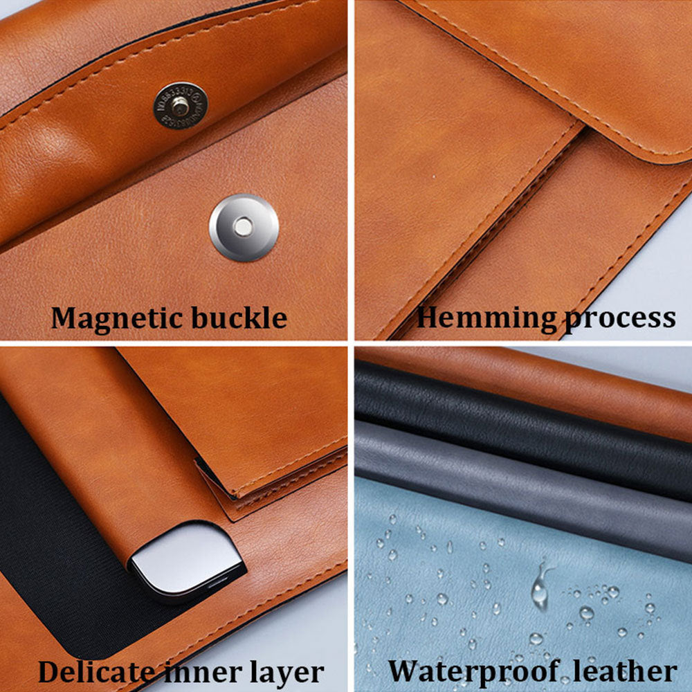 a4 file bag contains large capacity double layer leather protective sleeve