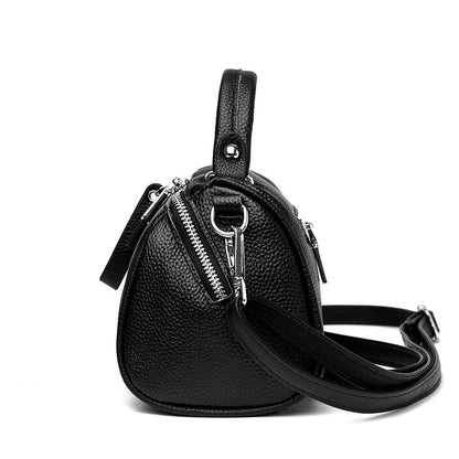 leather large capacity shoulder crossbody bag