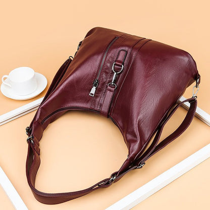 fashion casual washable soft leather shoulder bag