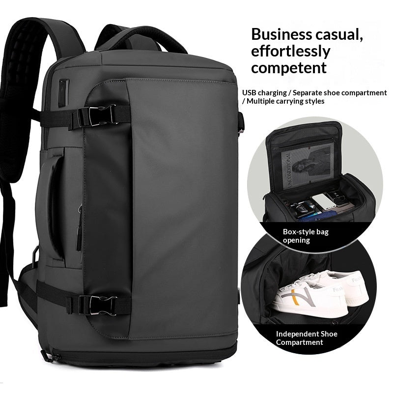 The Box-style Outdoor Backpack Features A Wide Opening