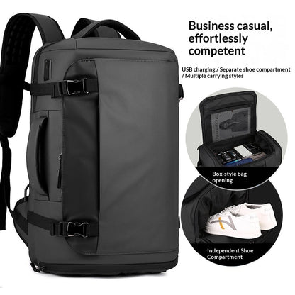 The Box-style Outdoor Backpack Features A Wide Opening