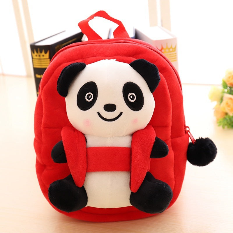 cartoon panda plush childrens school bag