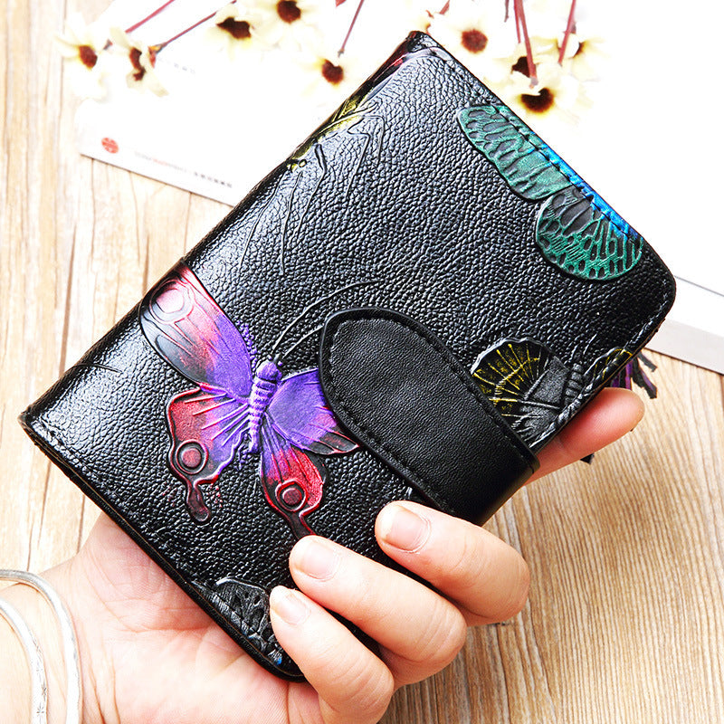 fashion womens leather wallet short