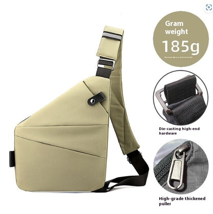 mens nylon lightweight simple large capacity crossbody bag