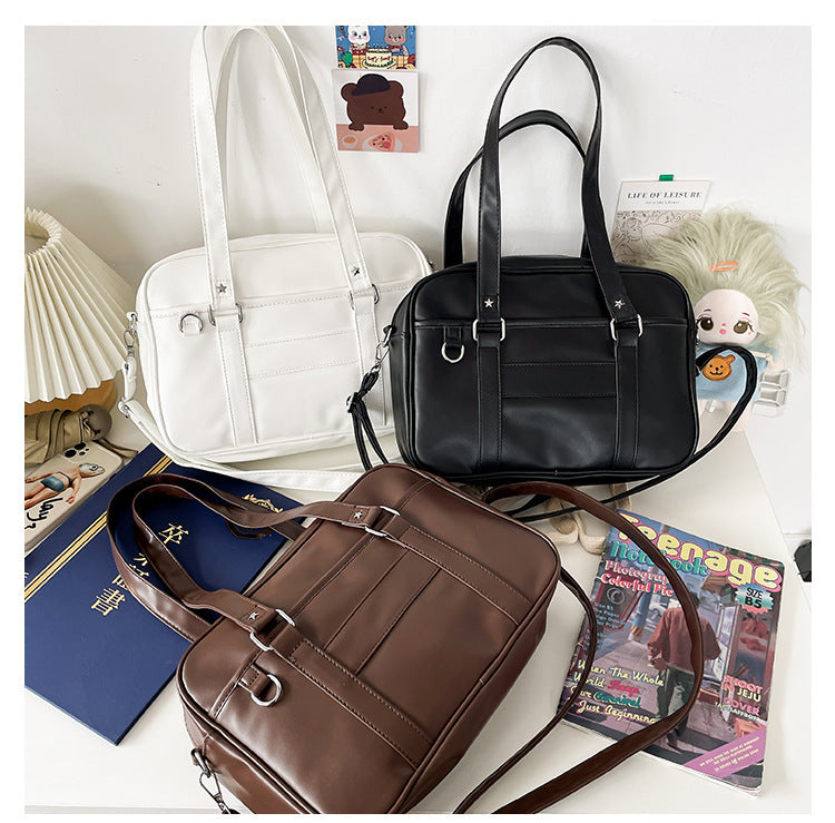 uniform pu crossbody solid color single shoulder bag