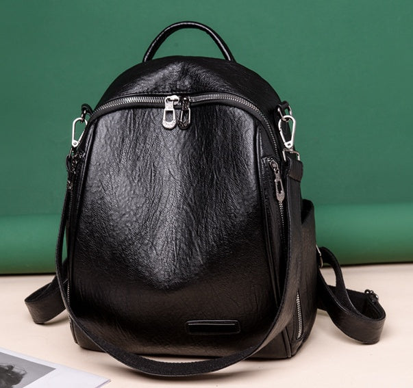 Women's Fashionable High-capacity PU Backpack