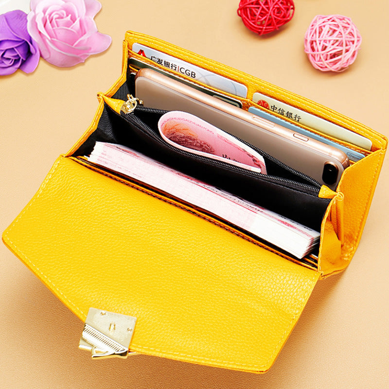 womens long fashion large capacity genuine leather wallet