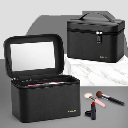 large capacity simple portable double layer portable cosmetic bag