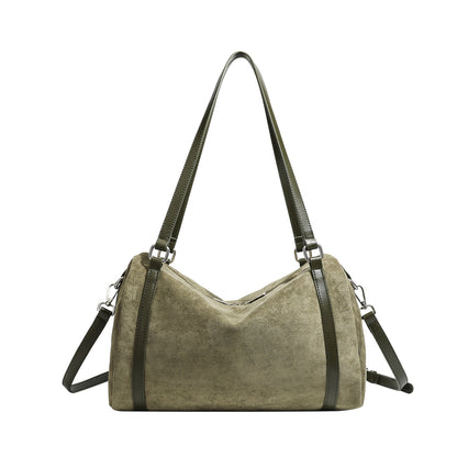 Retro Suede Tote Bag Womens Large-Capacity Crossbody Bag