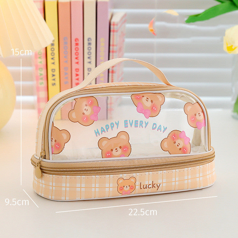 cute and simple cosmetic bag stationery box