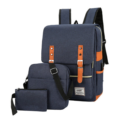 Three-piece Backpack Large Capacity Simple Business Computer Bag