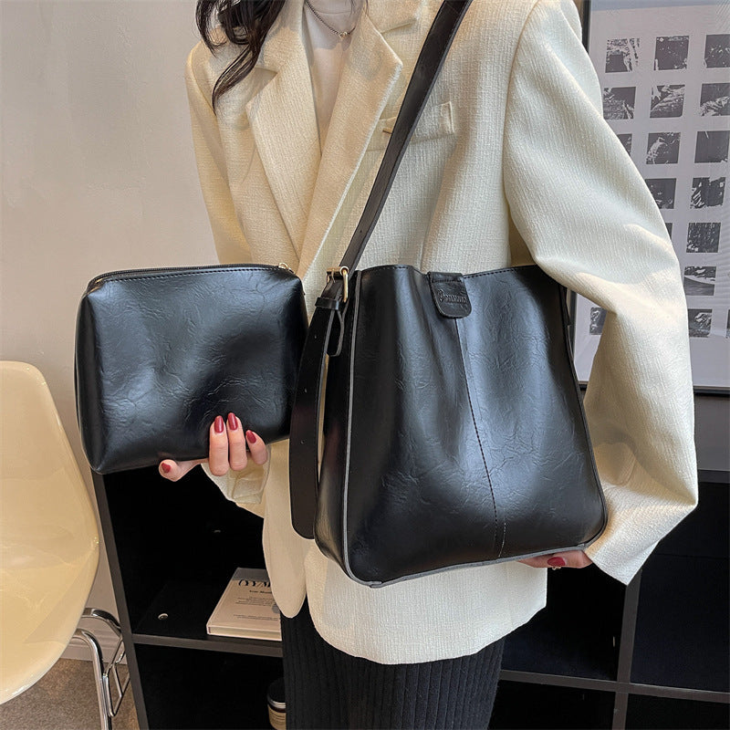 large capacity bucket fashion womens cross body bag fashion womens shoulder bag autumn and winter handbag