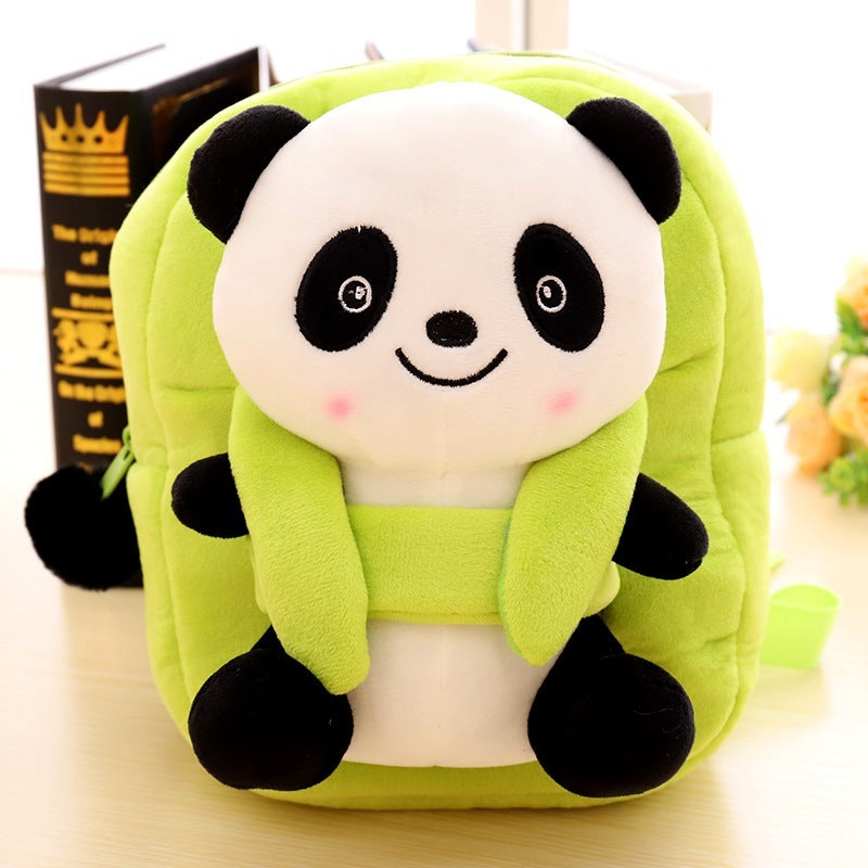 cartoon panda plush childrens school bag