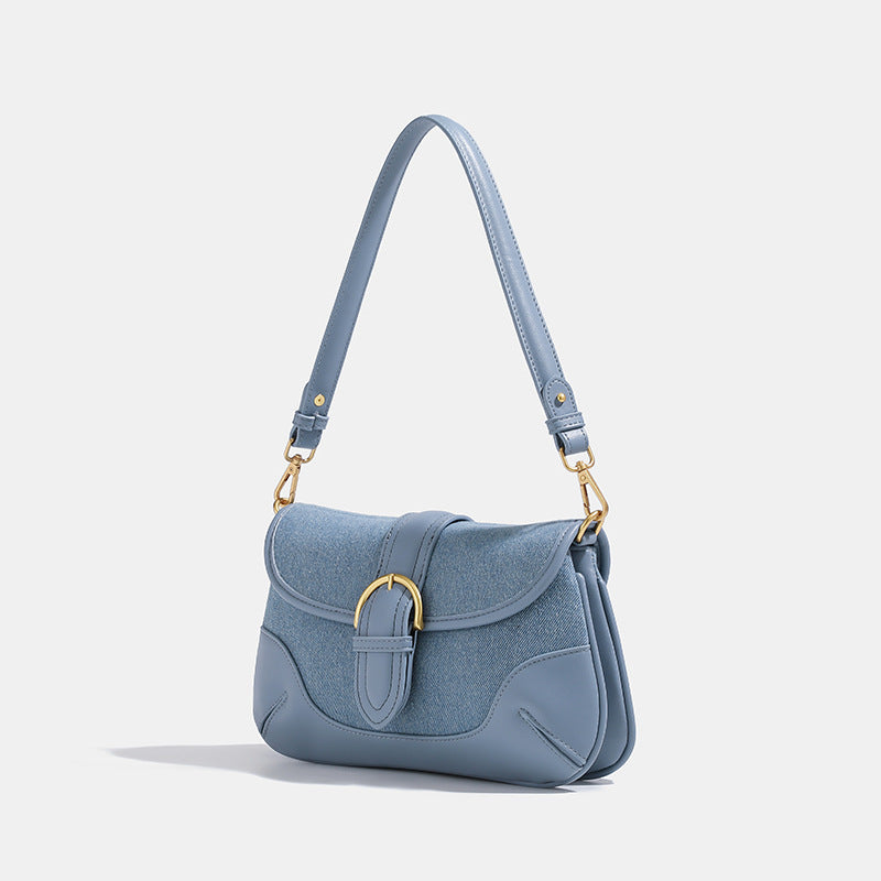 retro denim blue underarm bag women