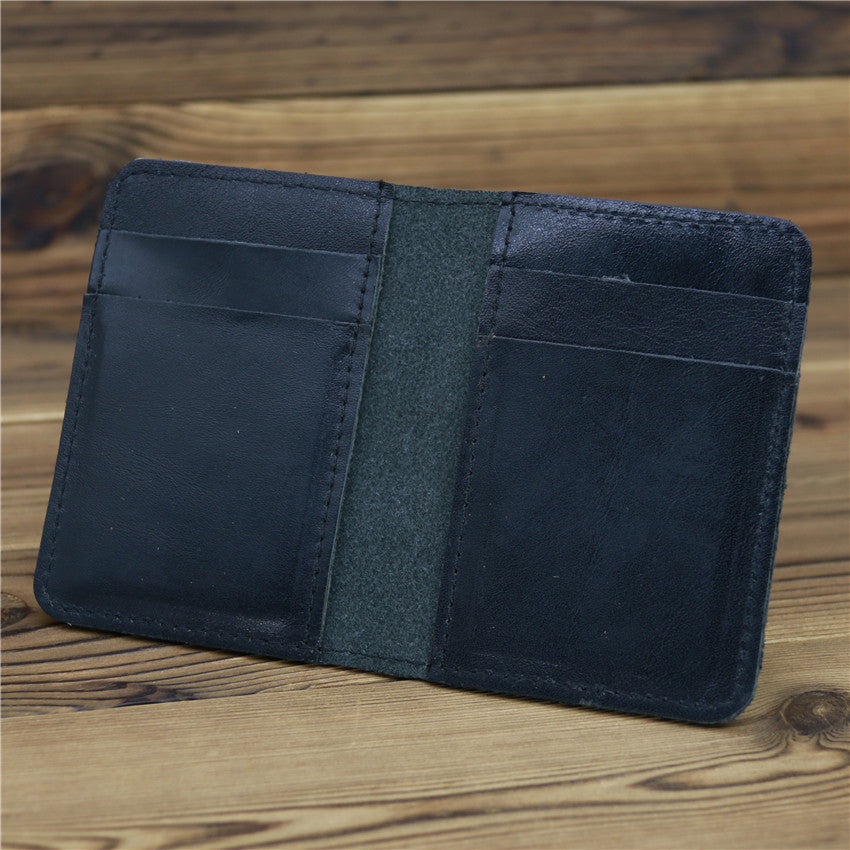 mens first layer of cowhide card case pocket simple