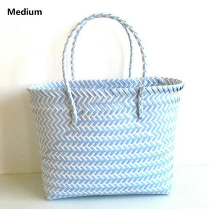 woven portable striped color matching beach fashion womens bag