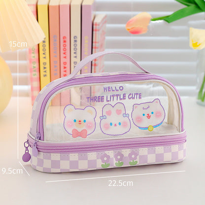 cute and simple cosmetic bag stationery box